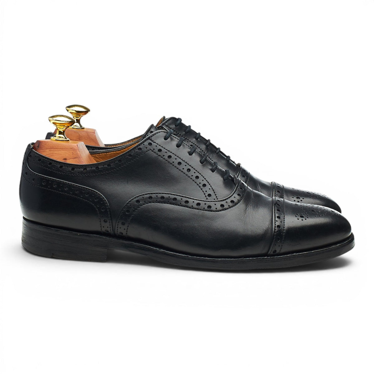 'Kensington' Black Leather Oxford Brogue UK 7