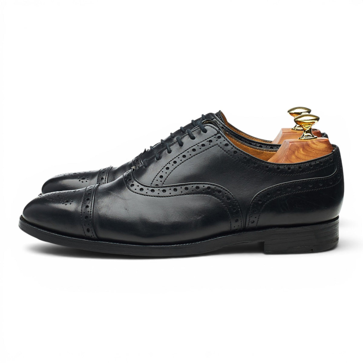 'Kensington' Black Leather Oxford Brogue UK 7