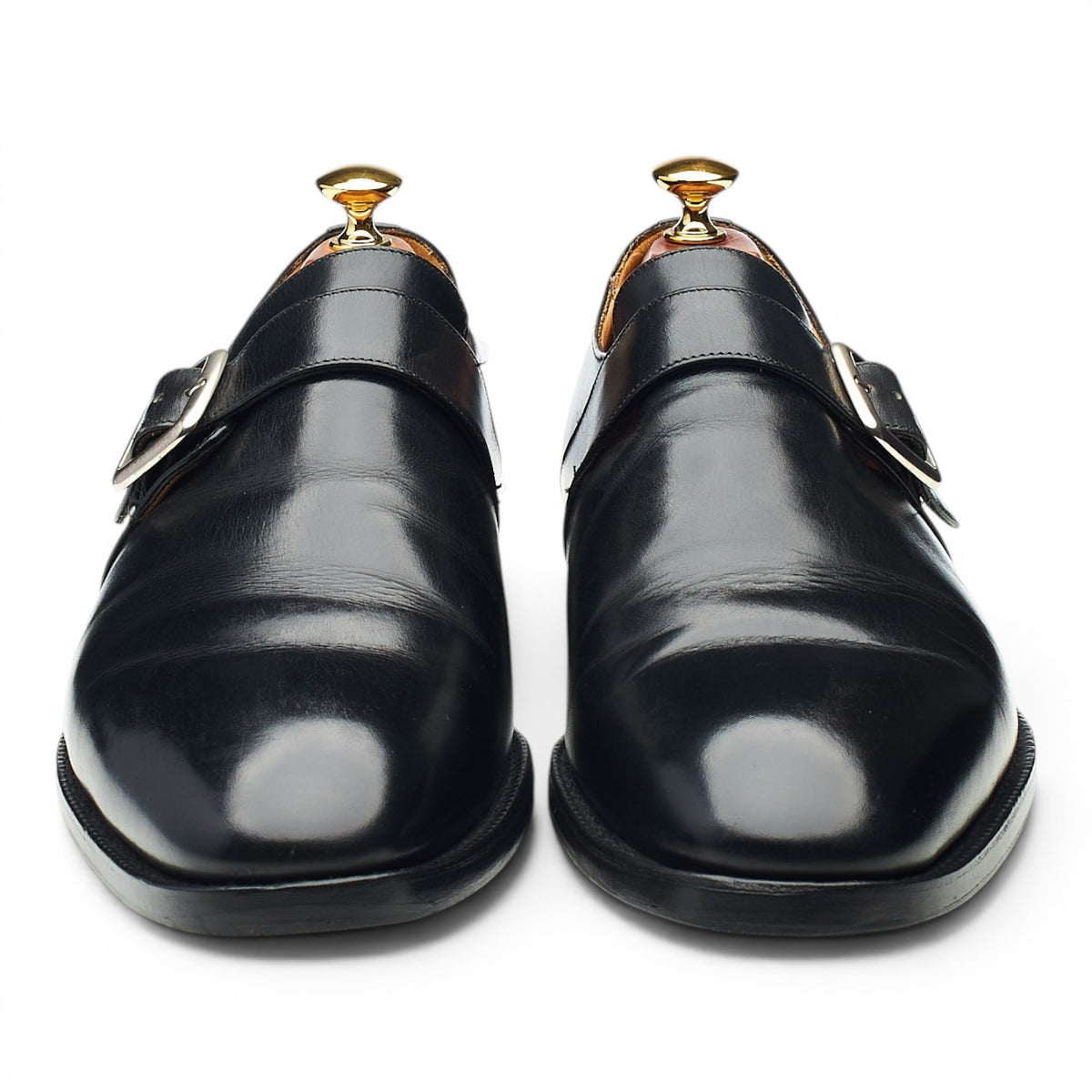 'Sydney' Black Leather Single Monk Strap UK 9.5 G