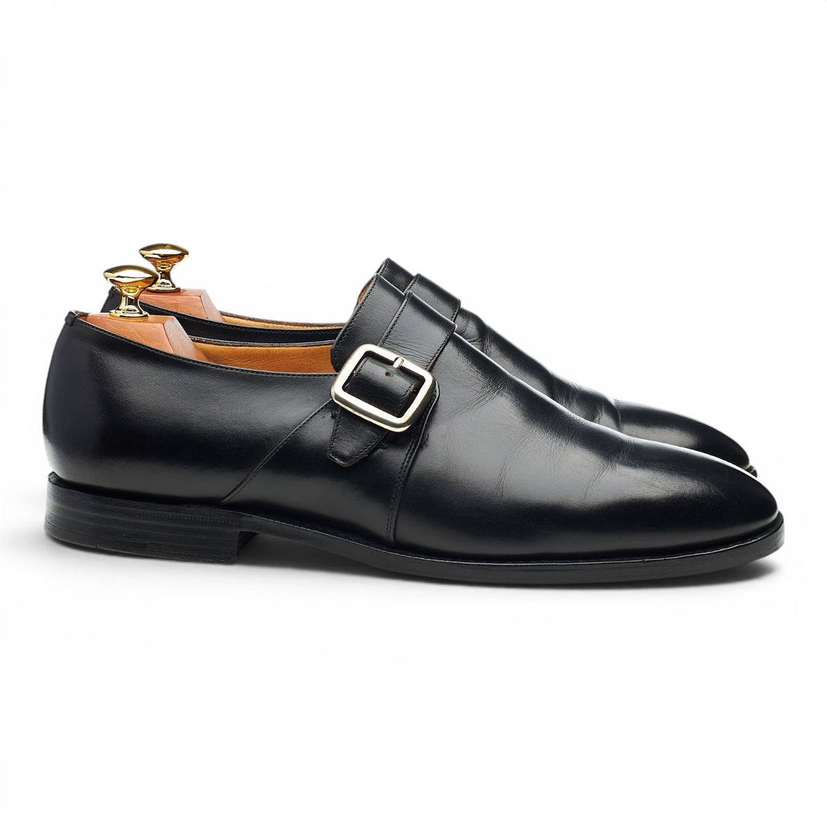 'Sydney' Black Leather Single Monk Strap UK 9.5 G