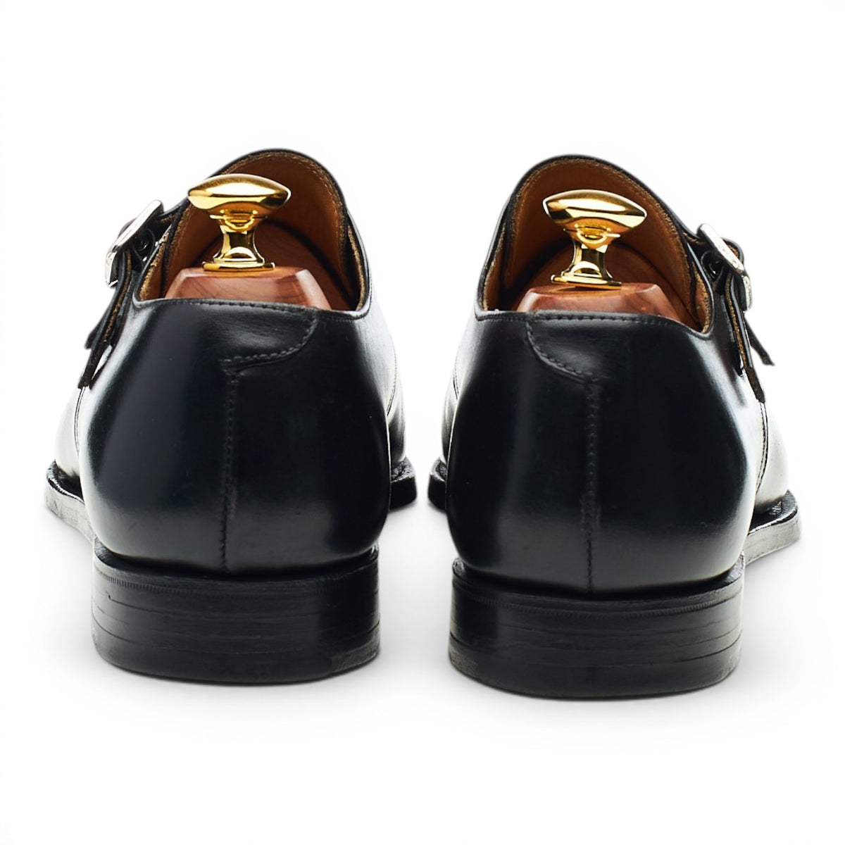 'Lowndes' Black Leather Double Monk Strap UK 6 E