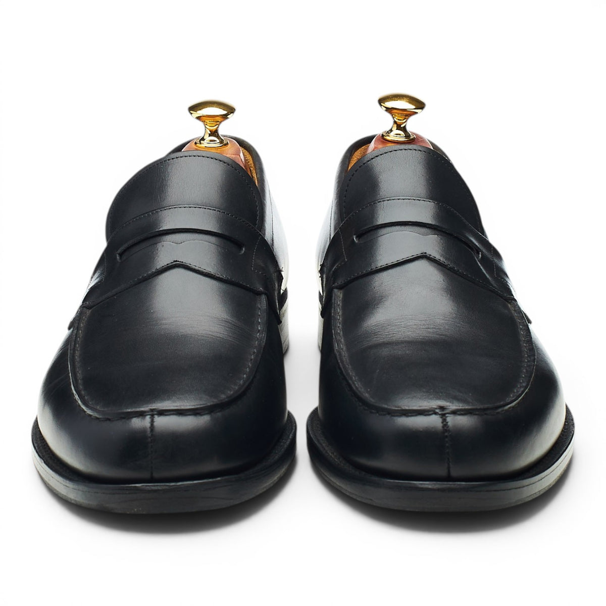 'Wesley' Black Leather Loafers UK 9.5 G
