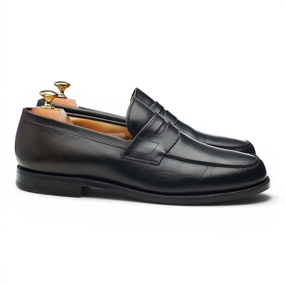 'Wesley' Black Leather Loafers UK 9.5 G