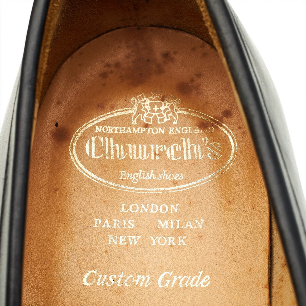 'Wesley' Black Leather Loafers UK 9.5 G