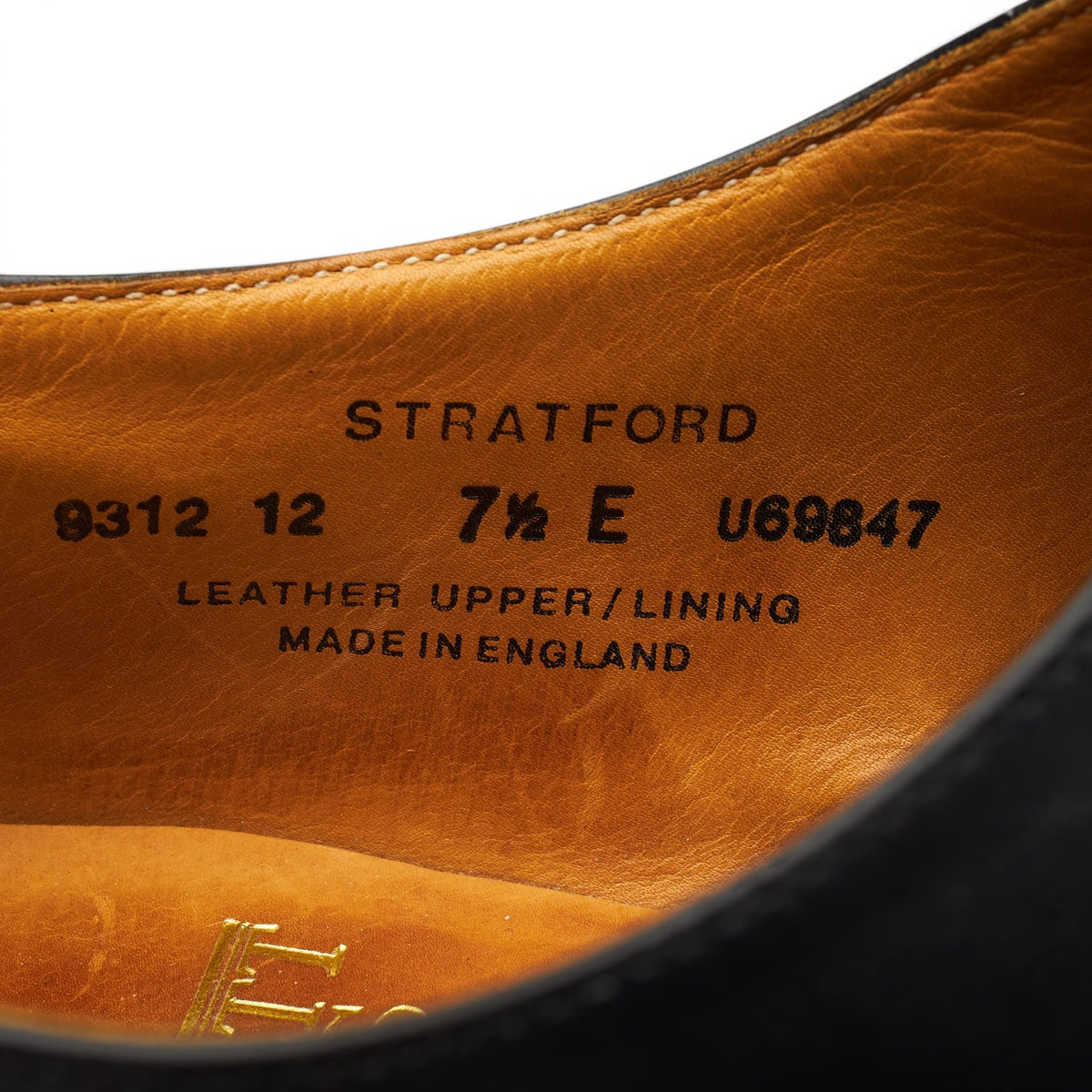 'Stratford' Black Leather Oxford UK 7.5 E