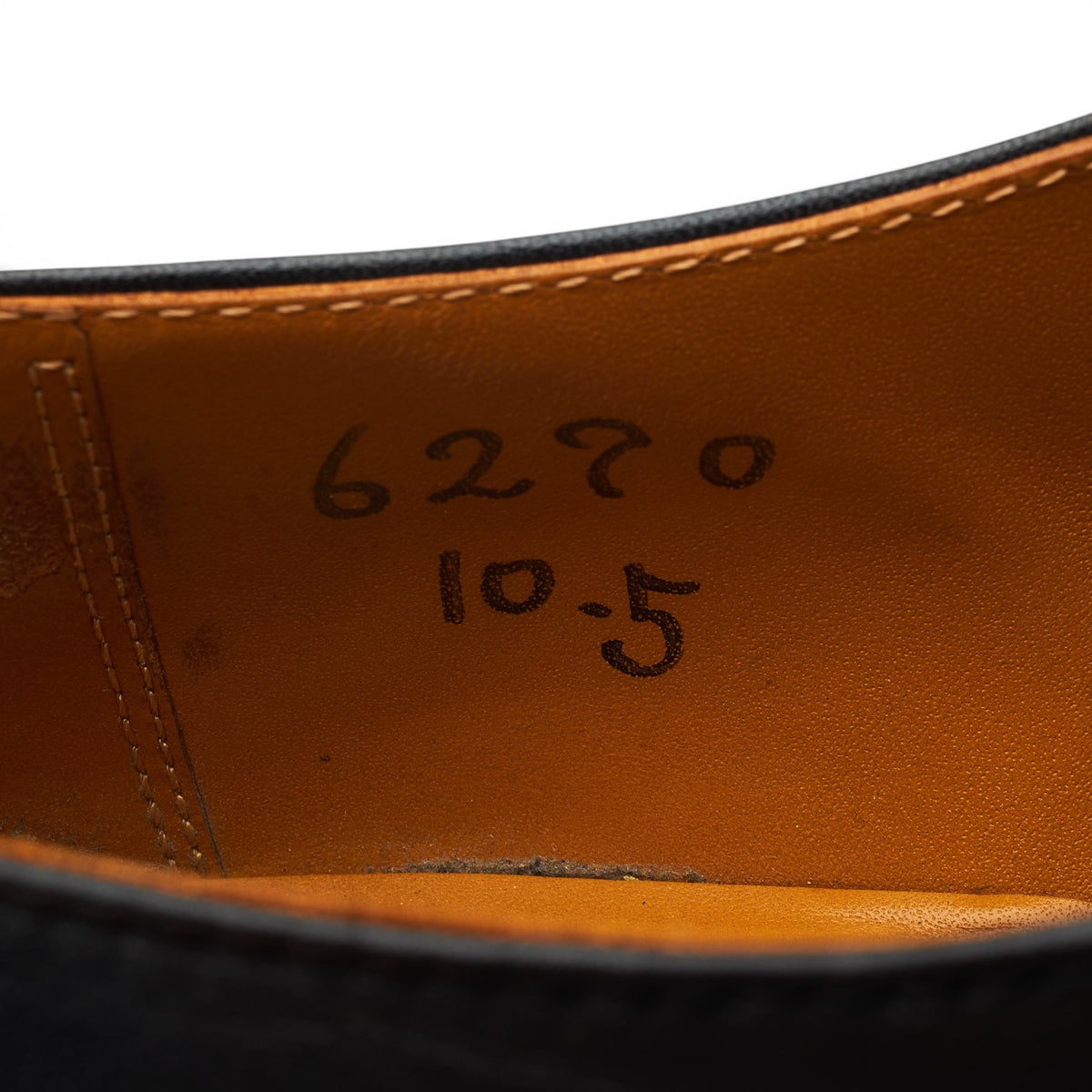 'Lot 6290' Black Leather Apron Derby UK 10.5