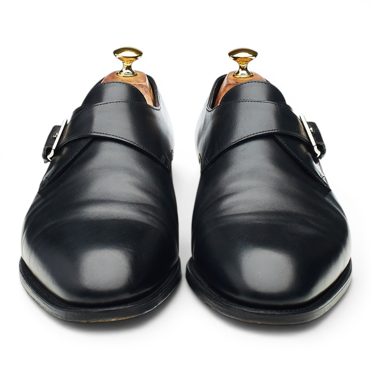 'Ashill' Black Leather Monk Strap UK 11 EE