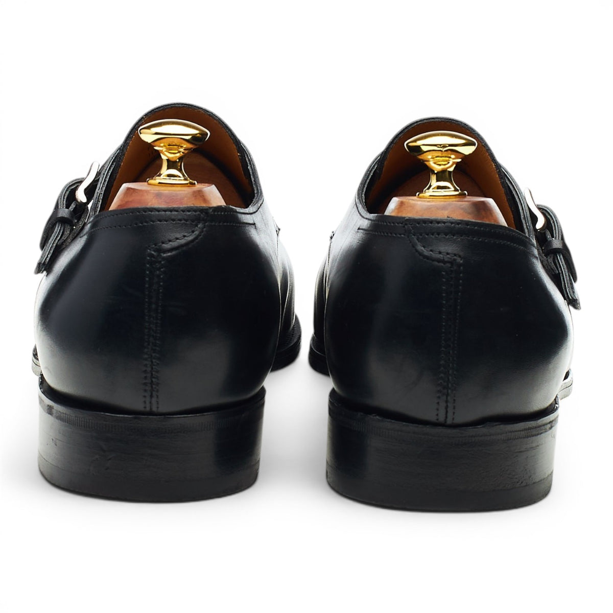 'Ashill' Black Leather Monk Strap UK 11 EE