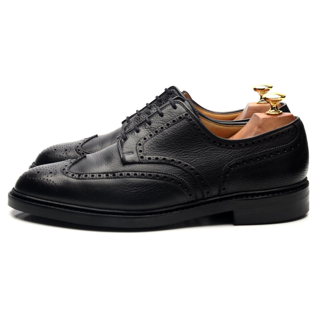 &#39;Pembroke&#39; Black Leather Derby Brogues UK 9 E