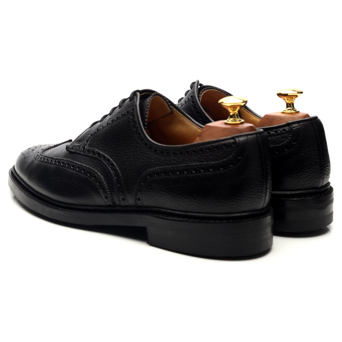 &#39;Pembroke&#39; Black Leather Derby Brogues UK 9 E