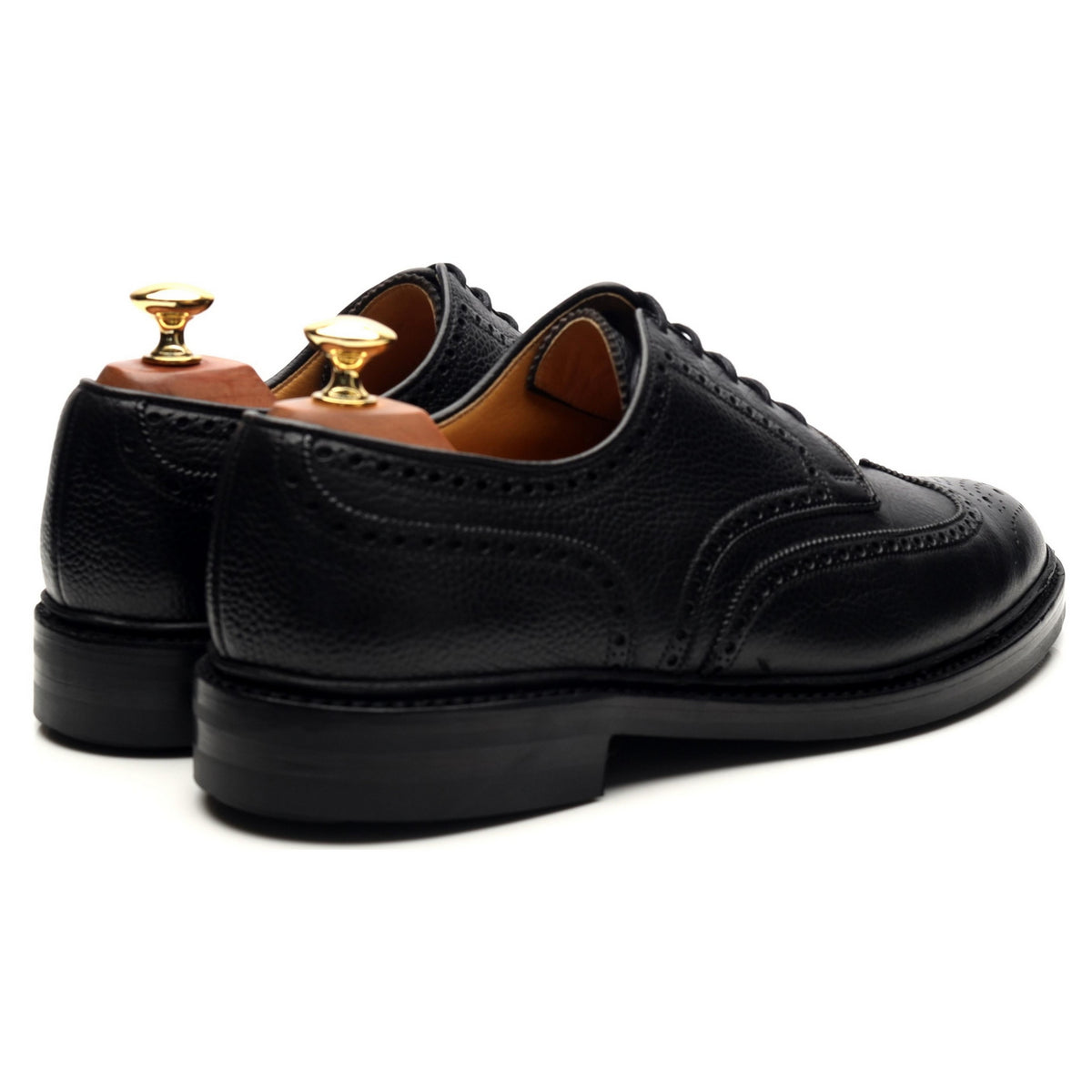 &#39;Pembroke&#39; Black Leather Derby Brogues UK 9 E