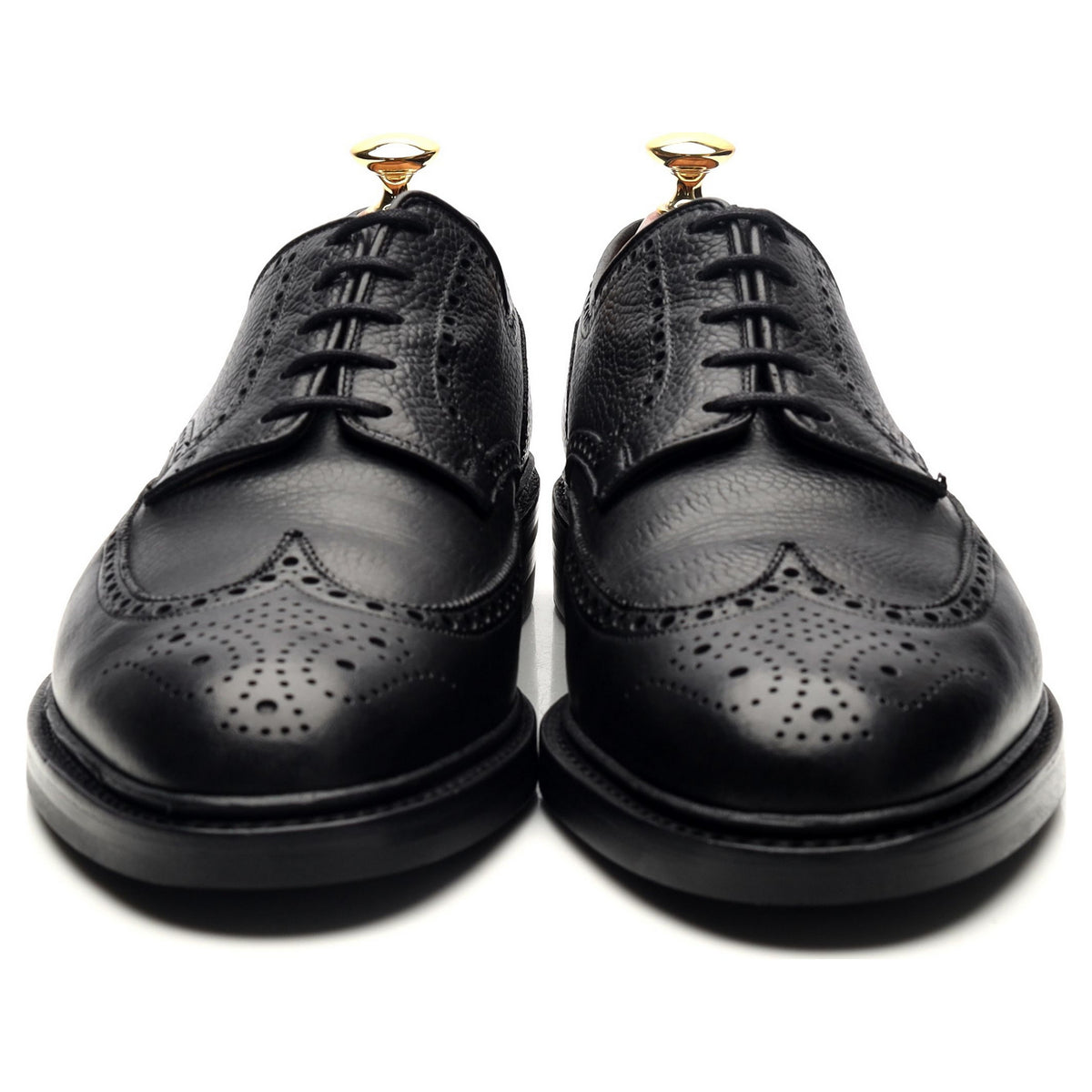 &#39;Pembroke&#39; Black Leather Derby Brogues UK 9 E