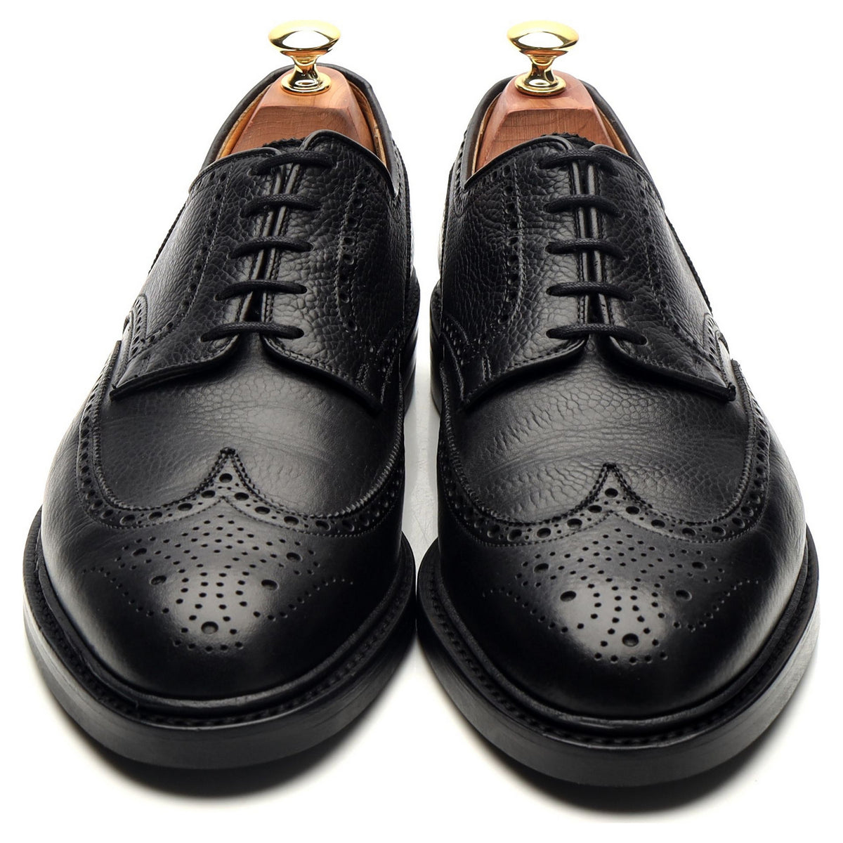 &#39;Pembroke&#39; Black Leather Derby Brogues UK 9 E