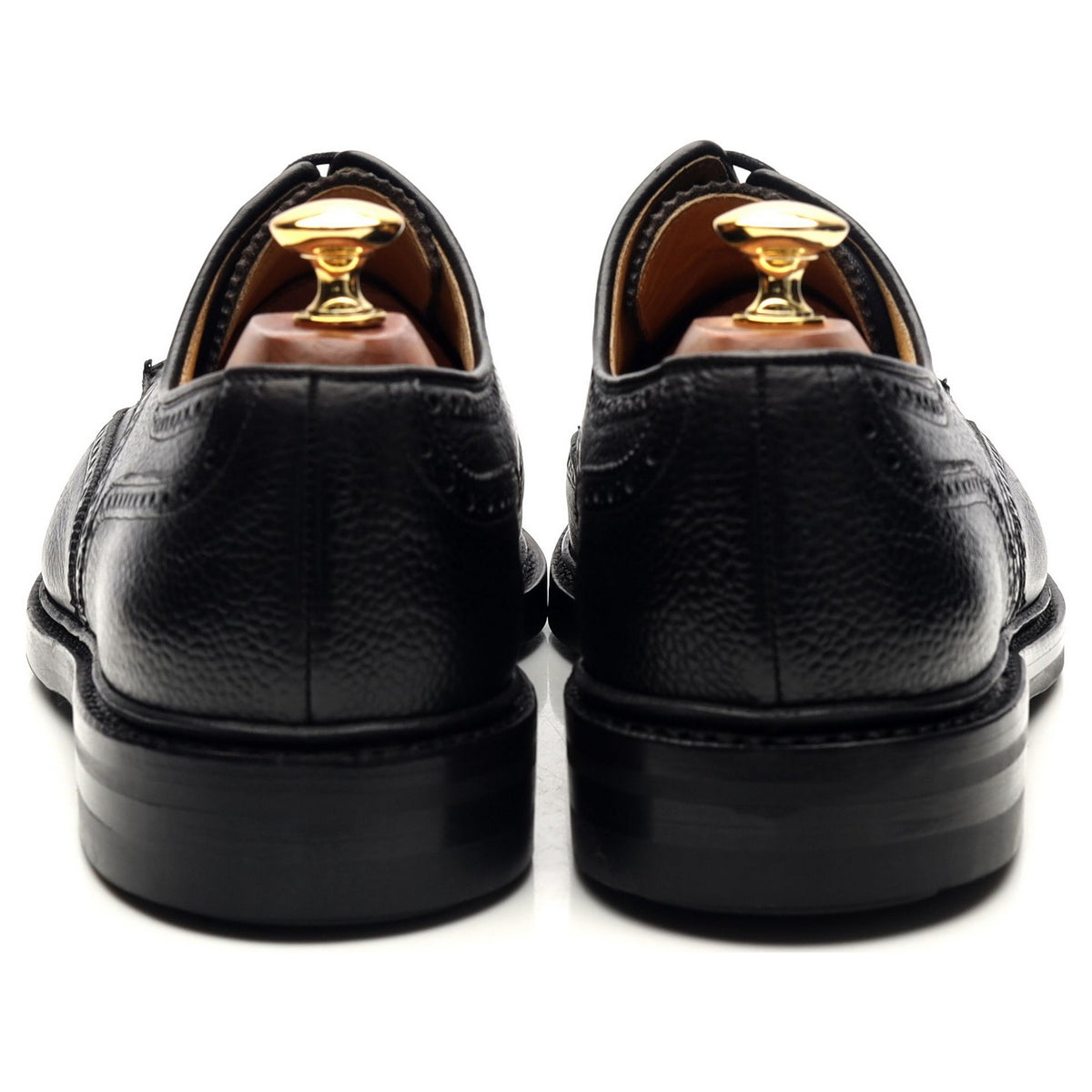 &#39;Pembroke&#39; Black Leather Derby Brogues UK 9 E