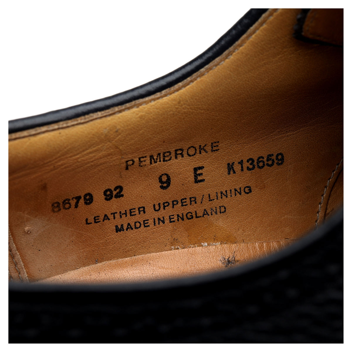 &#39;Pembroke&#39; Black Leather Derby Brogues UK 9 E