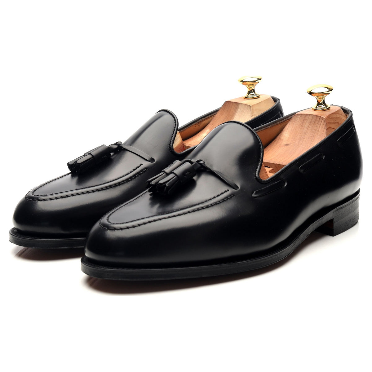 &#39;Windsor&#39; Black Leather Tassel Loafers UK 11 EX