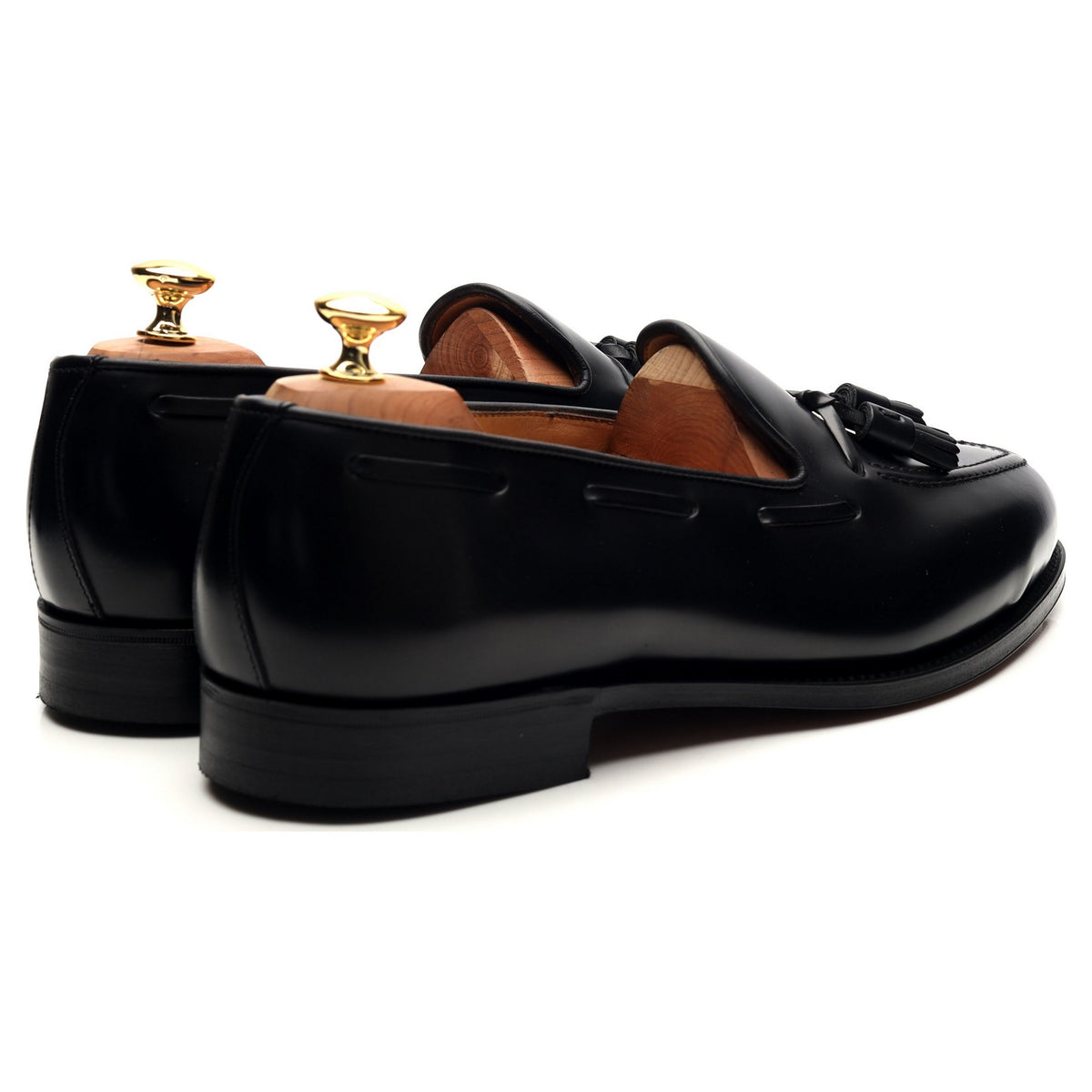 &#39;Windsor&#39; Black Leather Tassel Loafers UK 11 EX