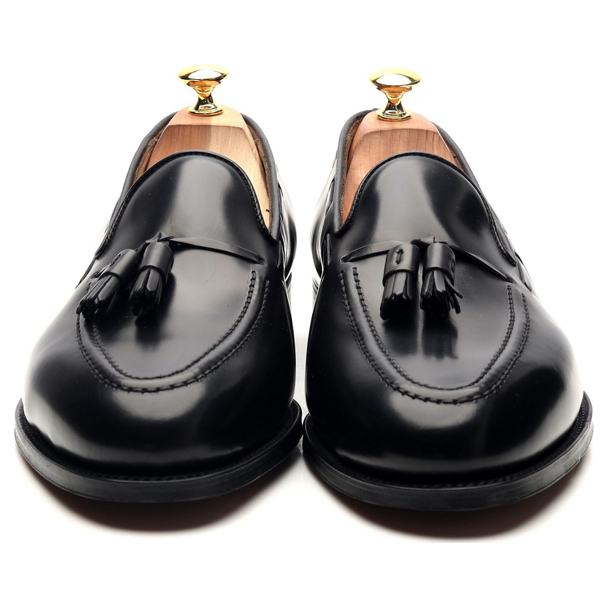 &#39;Windsor&#39; Black Leather Tassel Loafers UK 11 EX