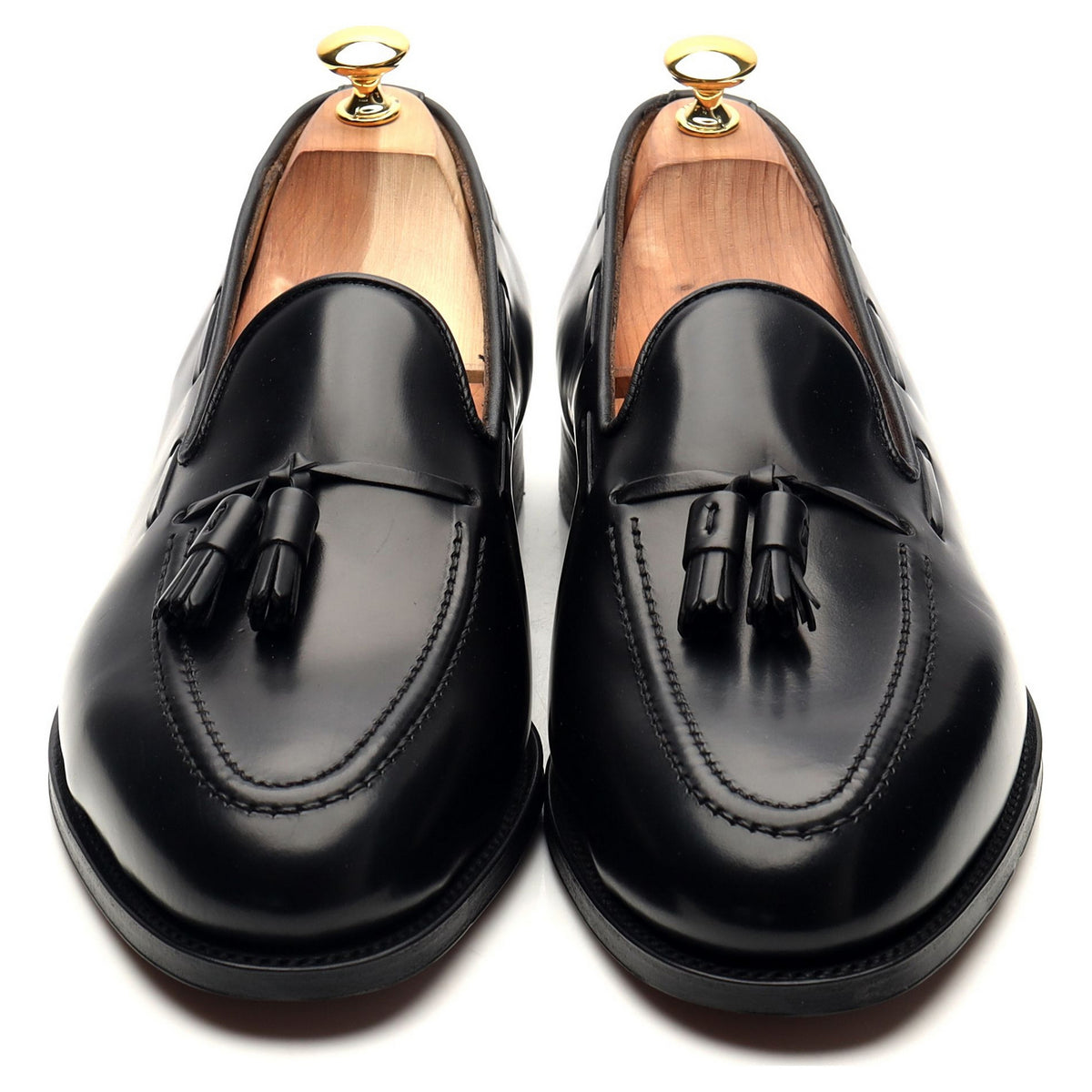 &#39;Windsor&#39; Black Leather Tassel Loafers UK 11 EX