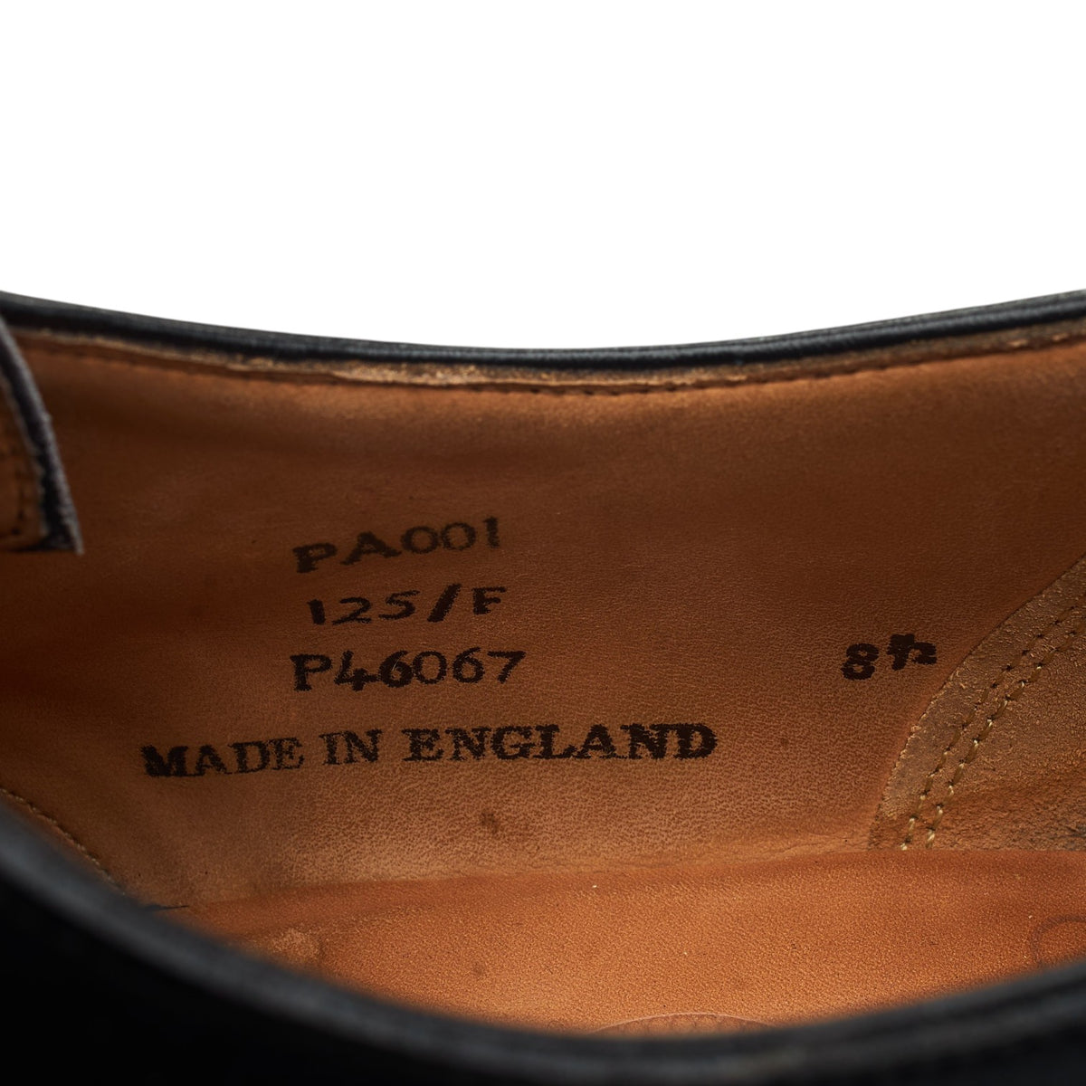 'PA001' Black Leather Derby UK 8.5 F