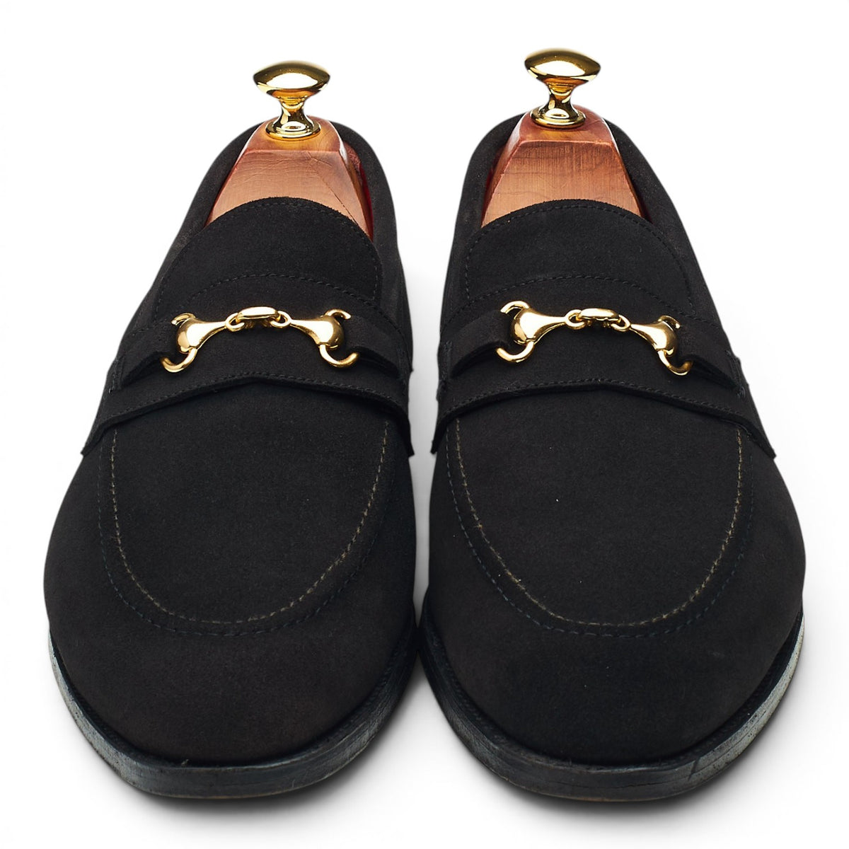Black Suede Horsebit Loafers UK 9