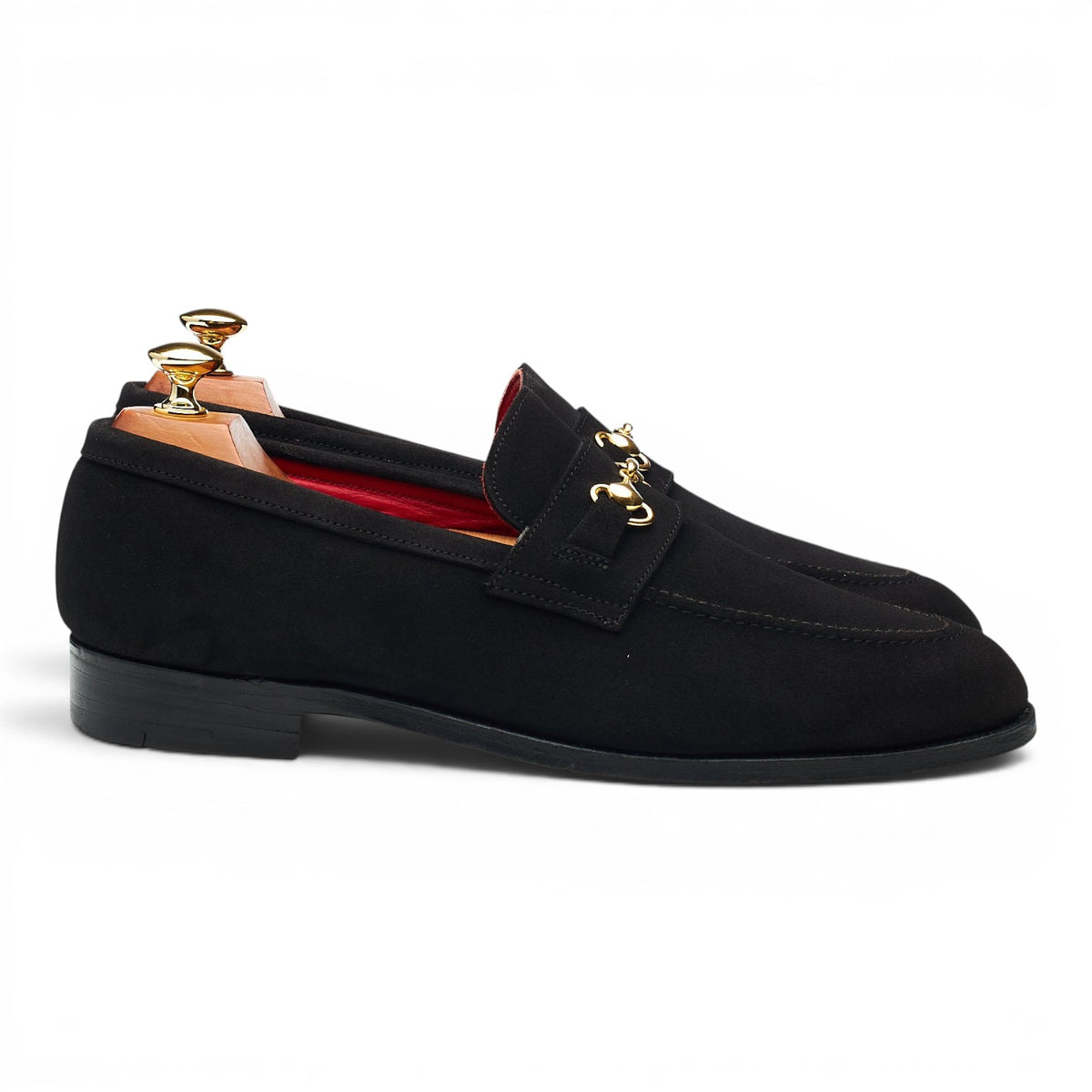 Black Suede Horsebit Loafers UK 9