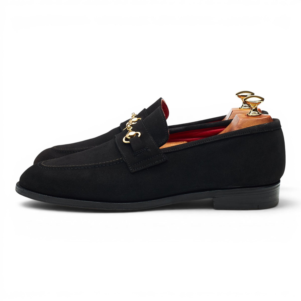 Black Suede Horsebit Loafers UK 9