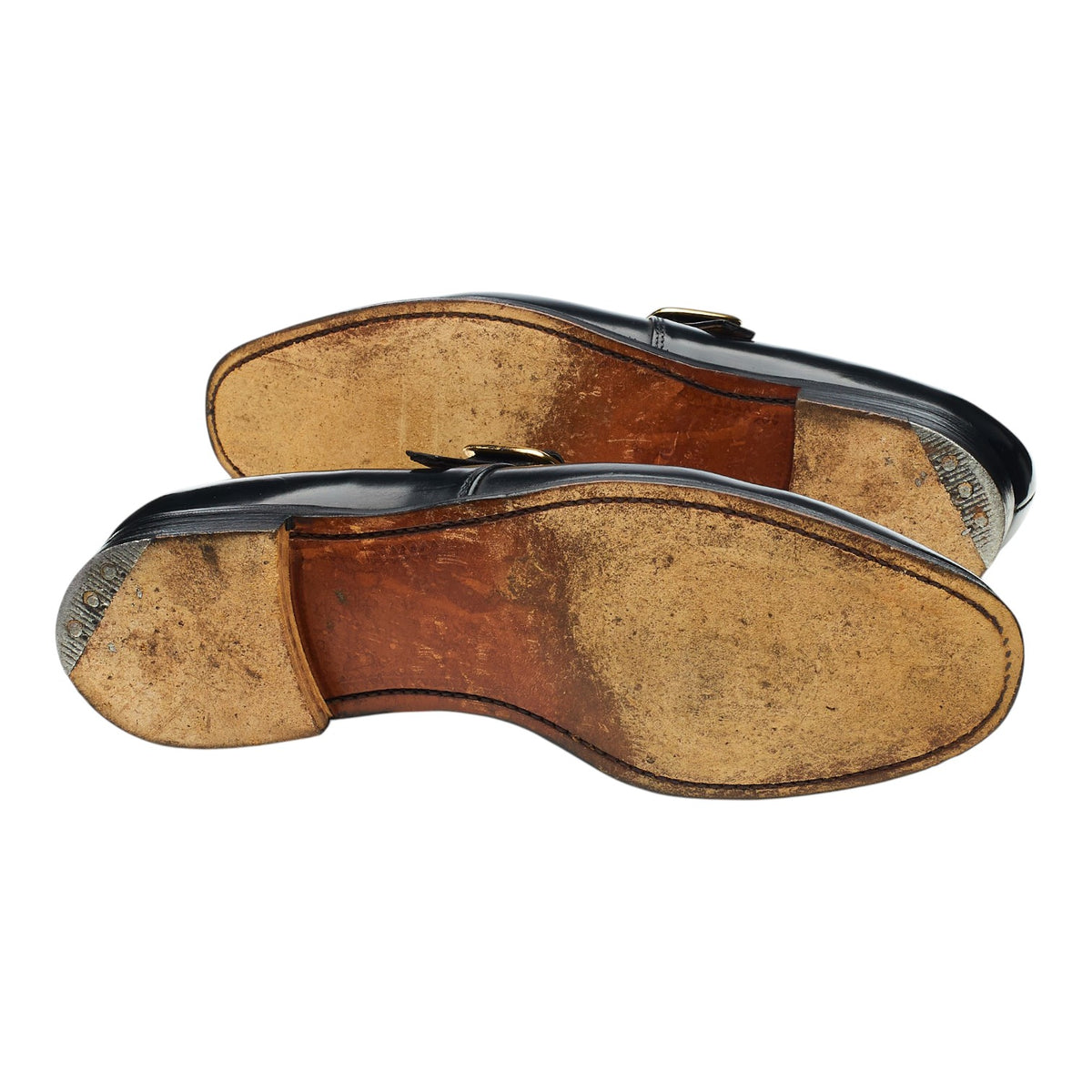 'Eden' Black Leather Monk Strap UK 9 F