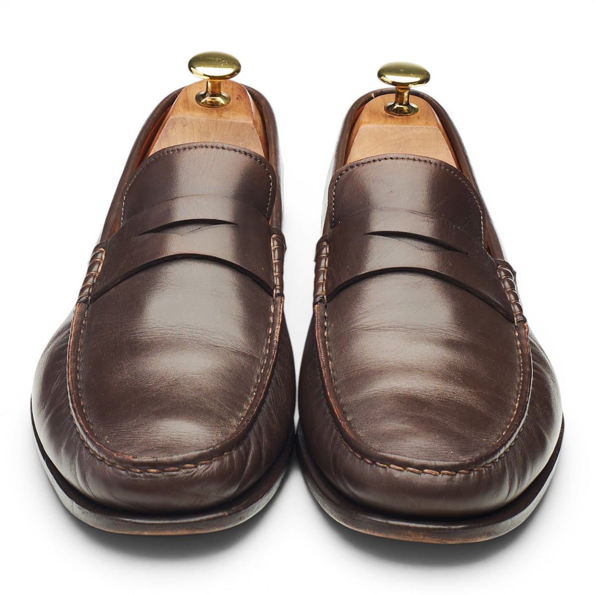 Dark Brown Leather Loafers UK 8.5 F