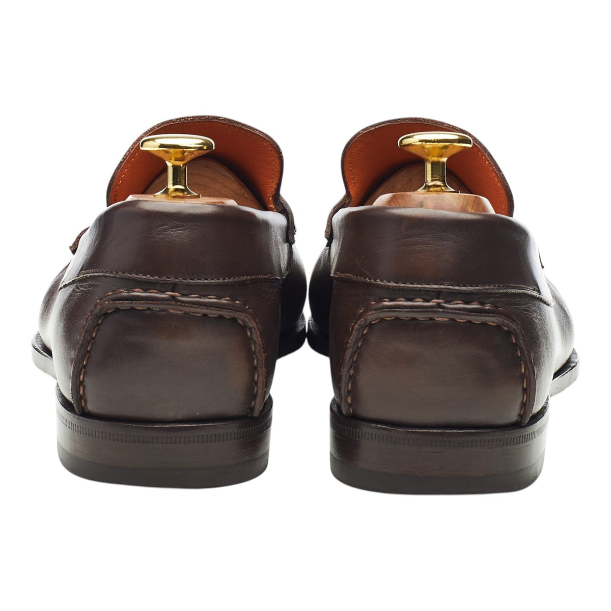 Dark Brown Leather Loafers UK 8.5 F