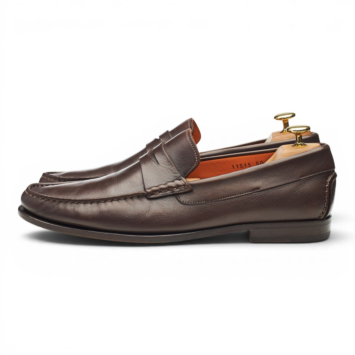 Dark Brown Leather Loafers UK 8.5 F