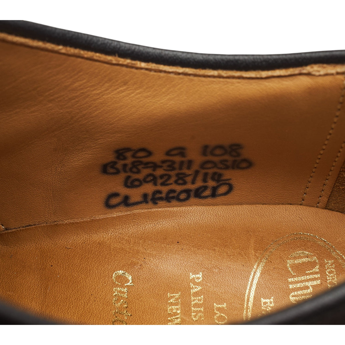 'Clifford' Dark Brown Leather Oxford Brogues UK 8 G
