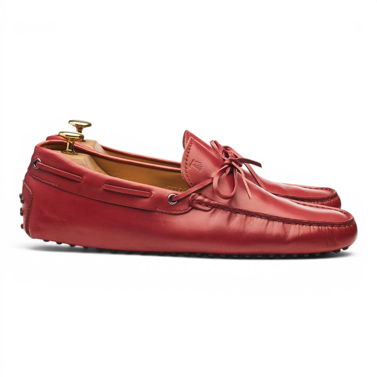 Gommino Red Leather Driving Loafers UK 8.5