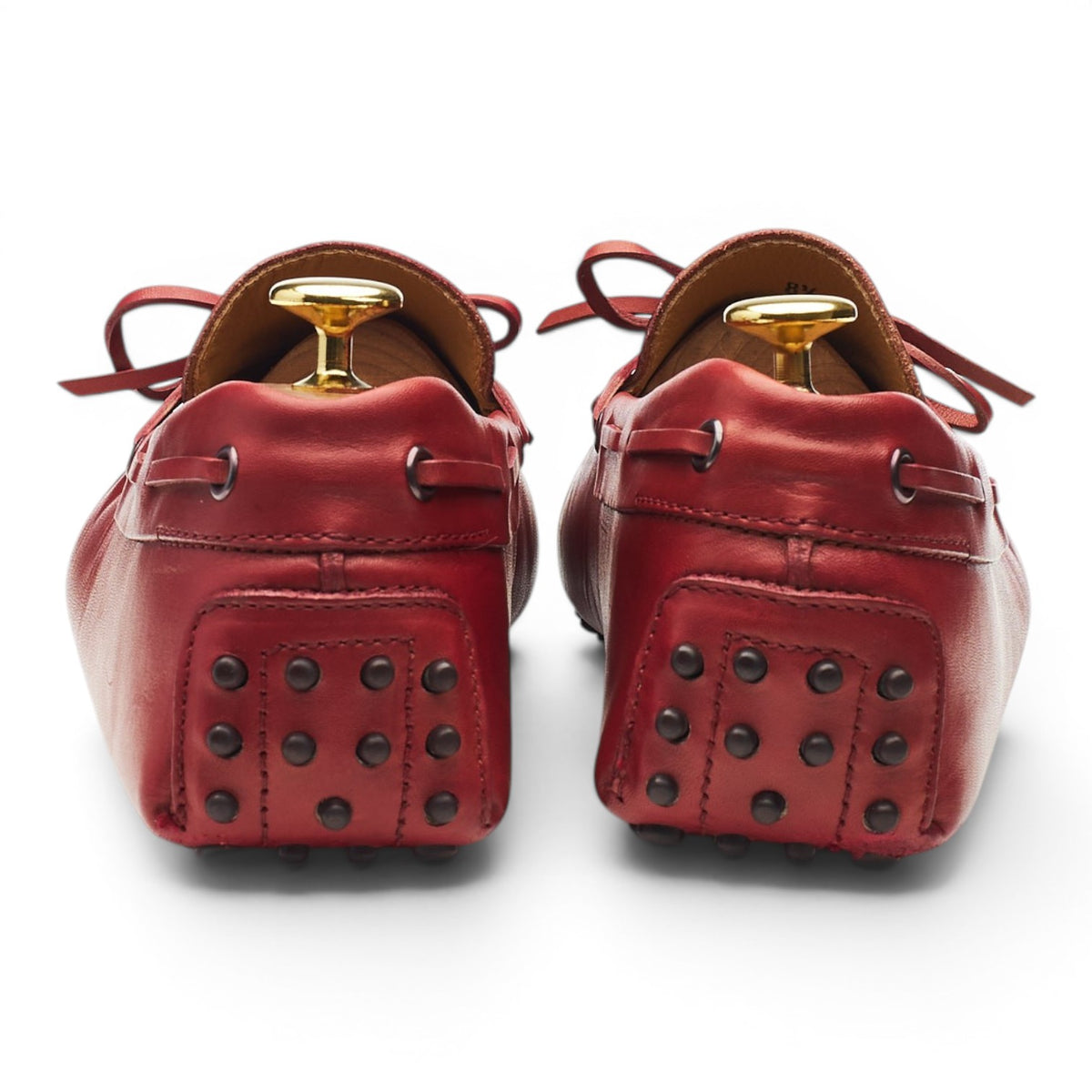 Gommino Red Leather Driving Loafers UK 8.5