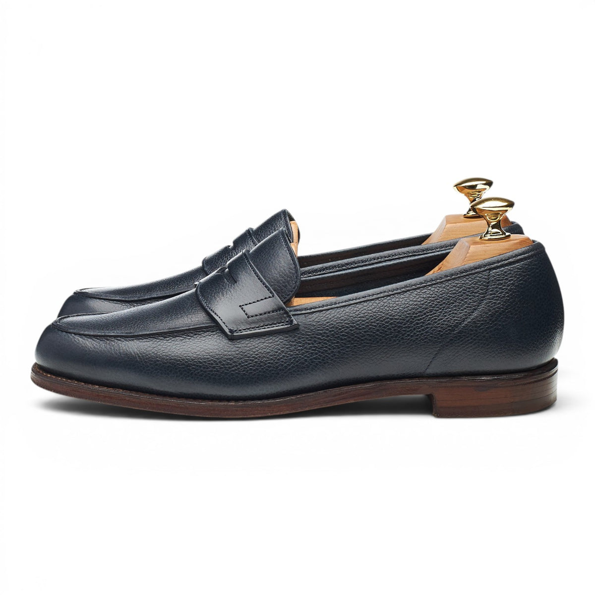 'Richmond 2' Navy Blue Grain Leather Loafers UK 6.5 E
