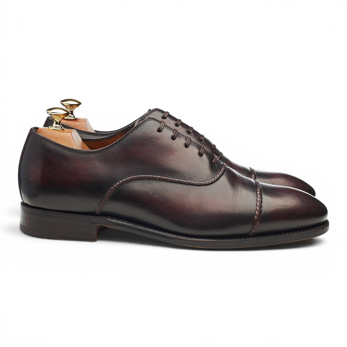 Dark Brown Patina Leather Oxford UK 9 EU 43