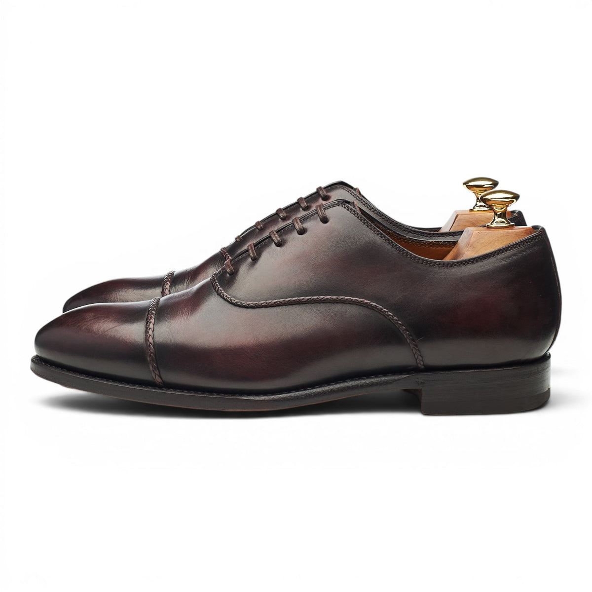Dark Brown Patina Leather Oxford UK 9 EU 43