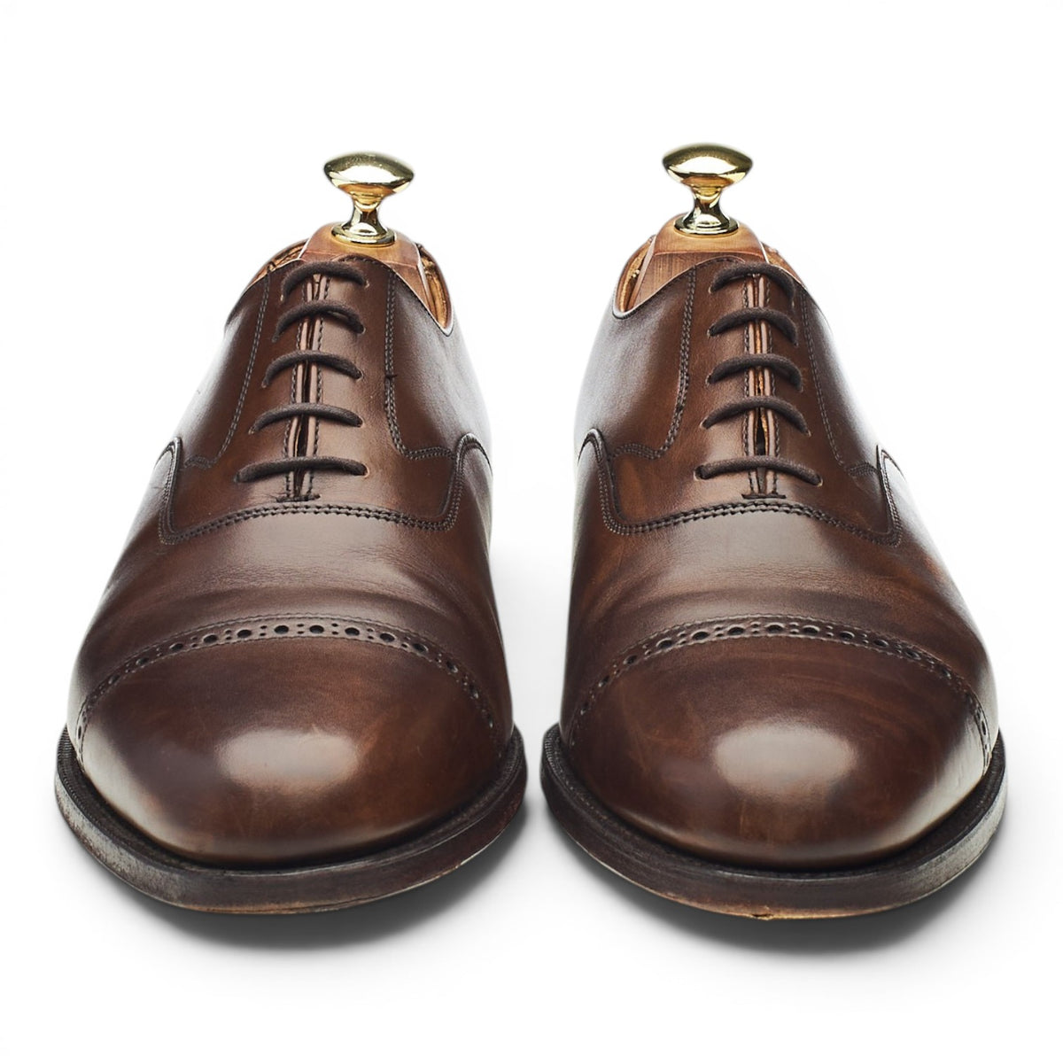 Peal & Co Dark Brown Leather Oxford UK 7.5 US 8 E
