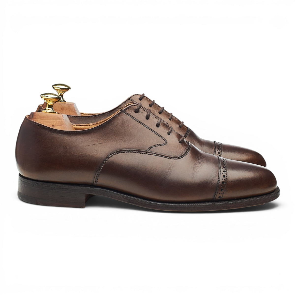 Peal & Co Dark Brown Leather Oxford UK 7.5 US 8 E
