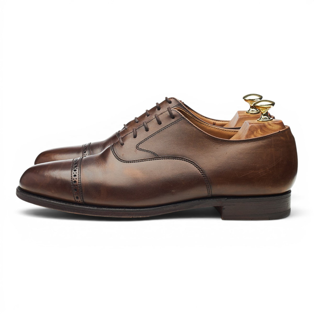 Peal & Co Dark Brown Leather Oxford UK 7.5 US 8 E