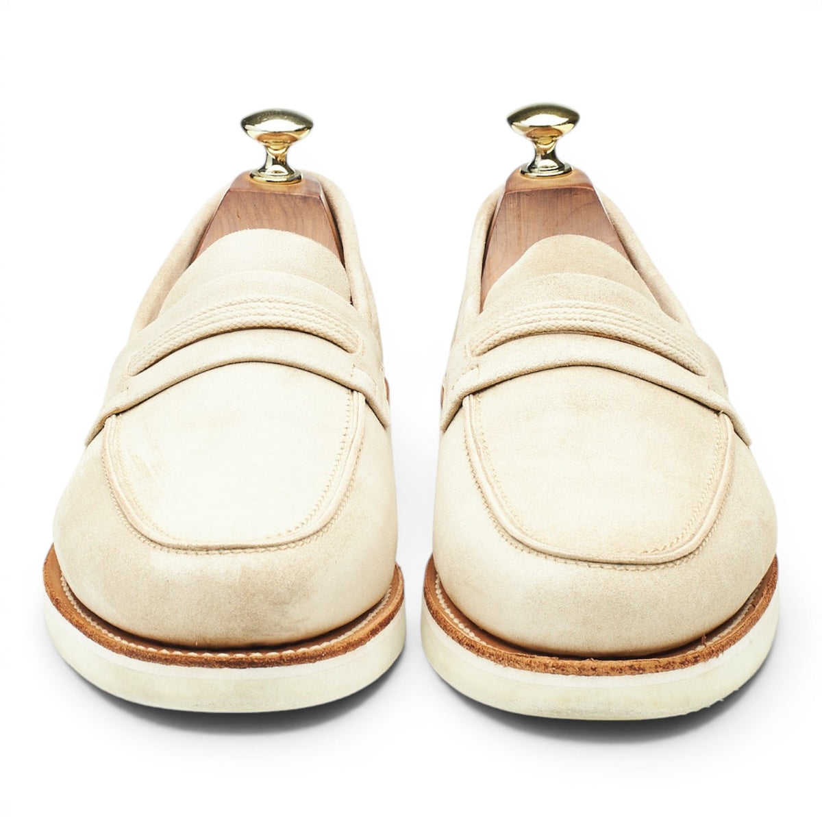 'Tore' Stone Suede Loafers UK 7.5 E