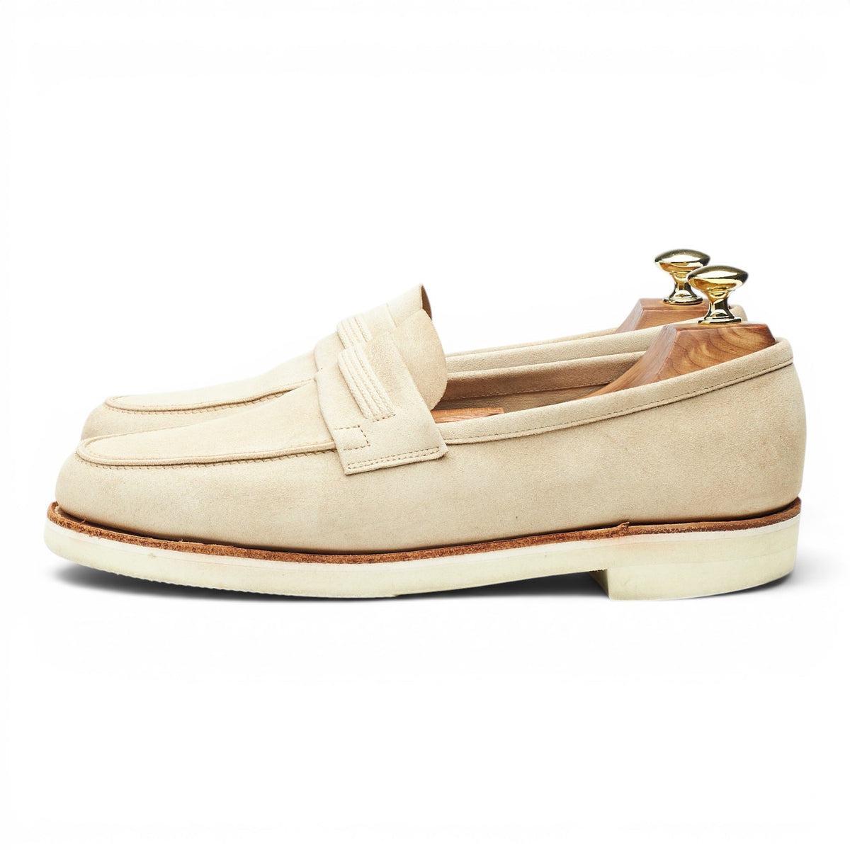 'Tore' Stone Suede Loafers UK 7.5 E