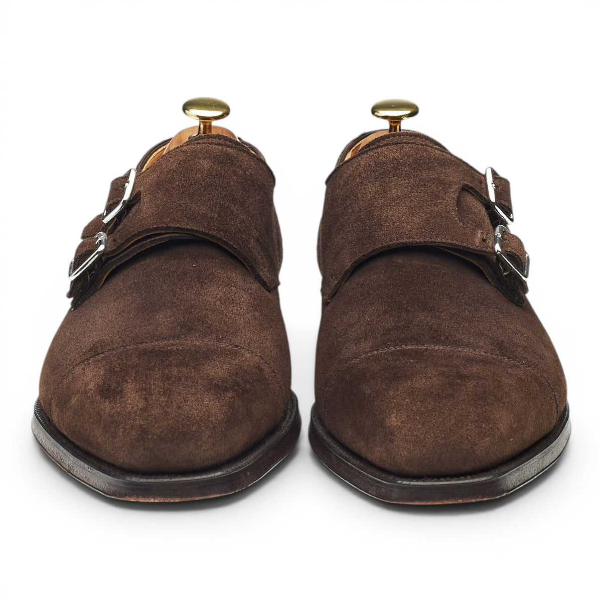 'Lowndes' Dark Brown Suede Double Monk Strap UK 8.5 E