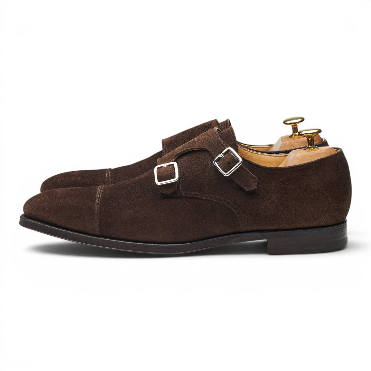 'Lowndes' Dark Brown Suede Double Monk Strap UK 8.5 E