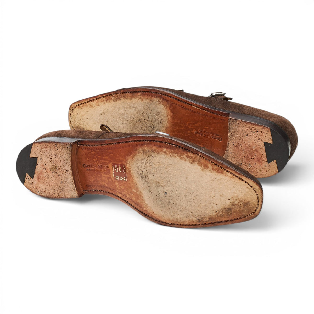 'Lowndes' Dark Brown Suede Double Monk Strap UK 8.5 E