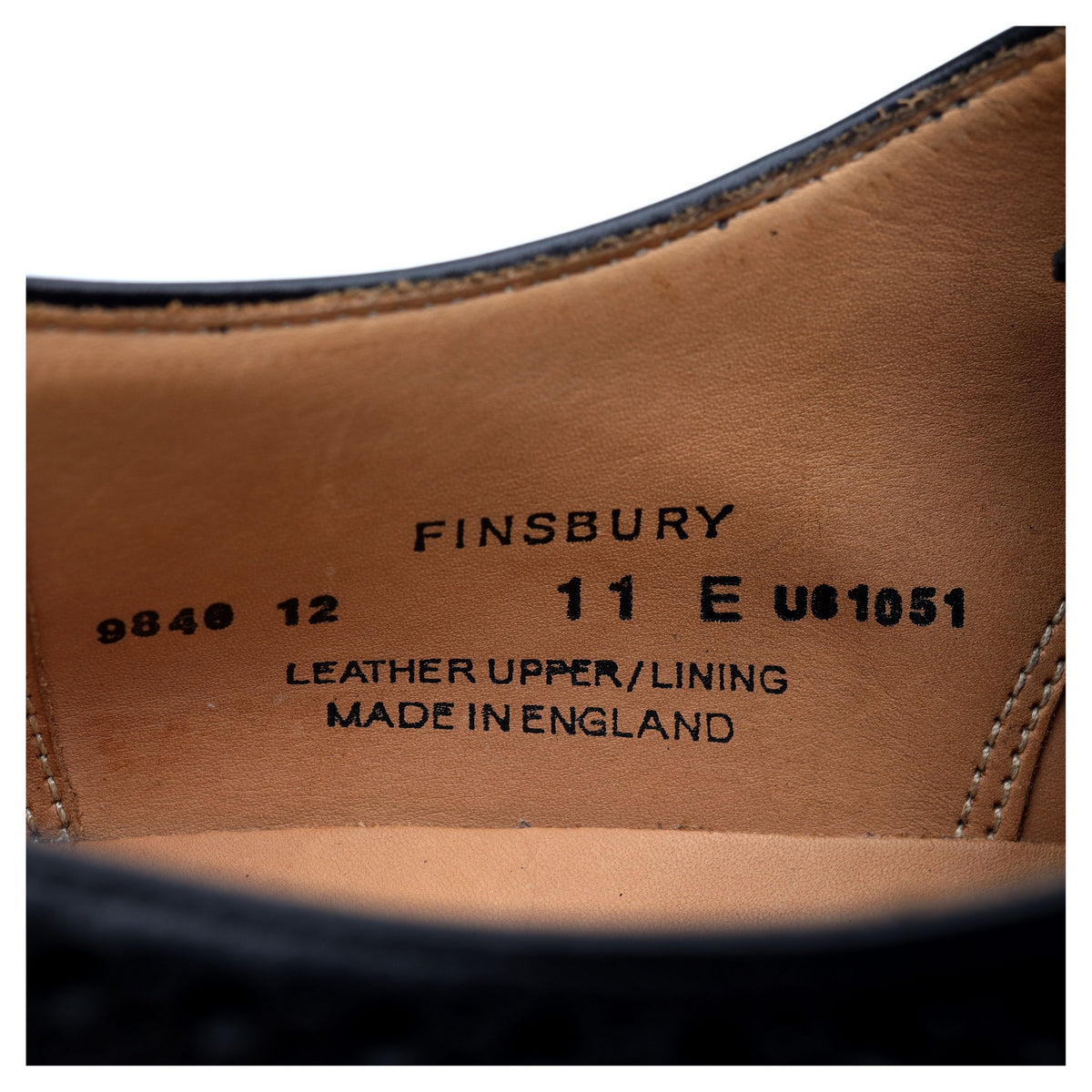 &#39;Finsbury&#39; Black Leather Brogues UK 11 E