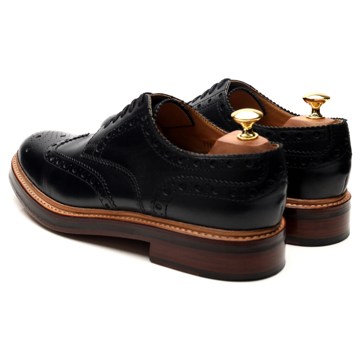 &#39;Archie&#39; Black Leather Derby Brogues UK 9 G