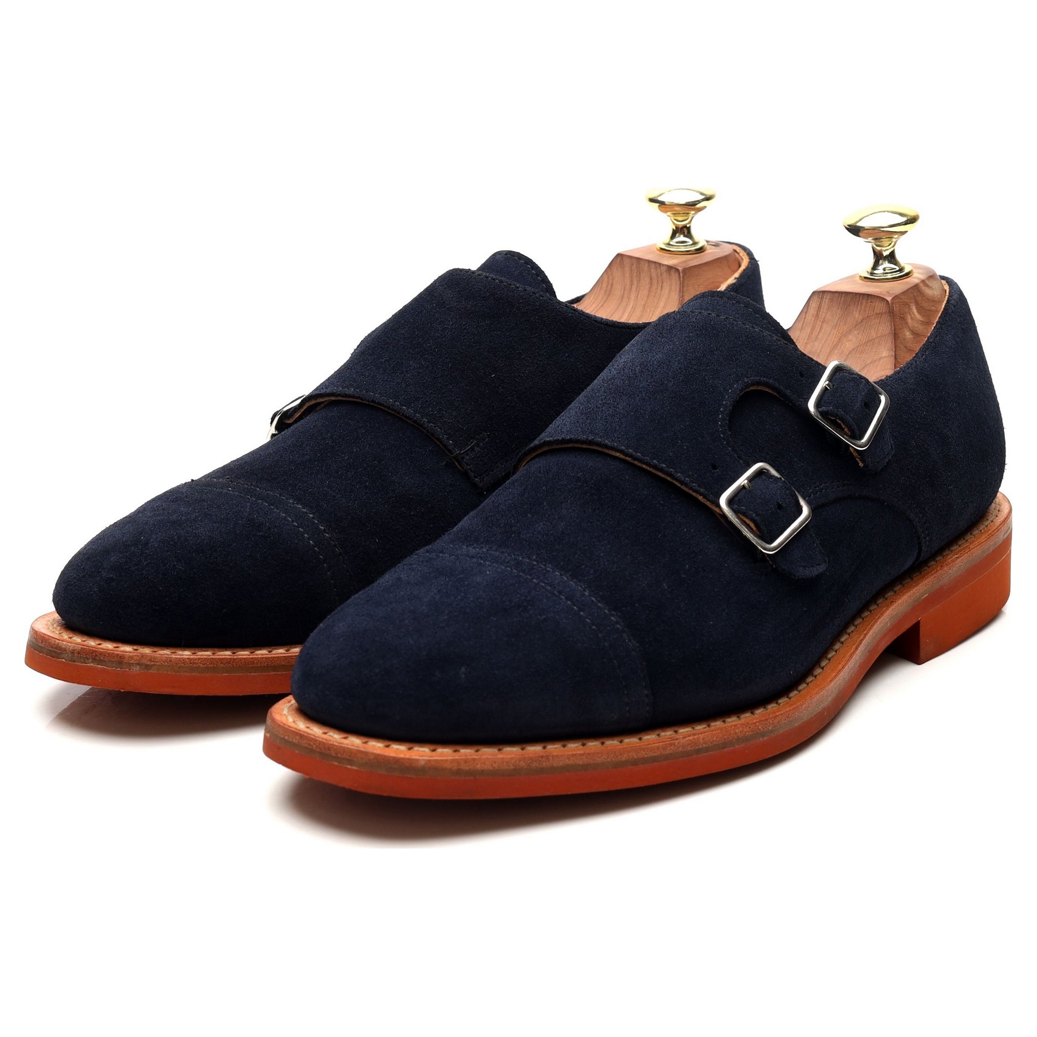 Dylan' Navy Blue Suede Double Monk Strap UK 7 F - Abbot's Shoes