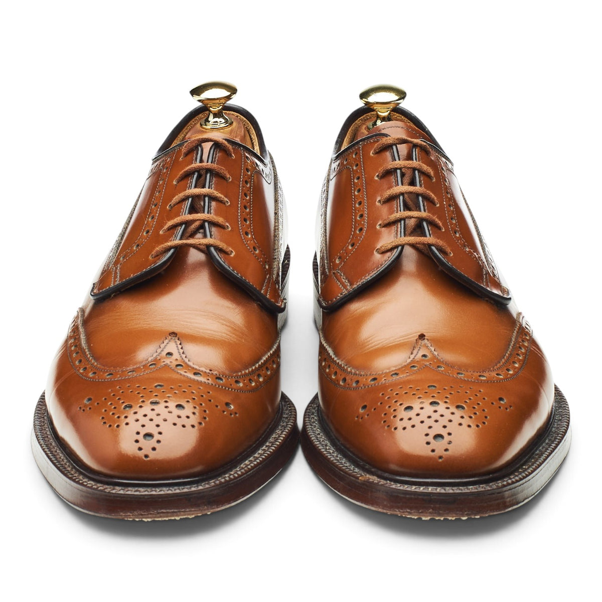 'Grafton' Tan Brown Leather Derby Brogues UK 8.5 F