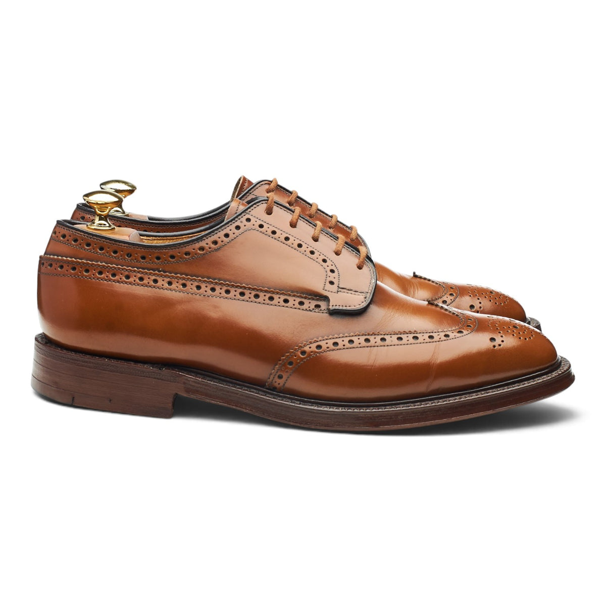 'Grafton' Tan Brown Leather Derby Brogues UK 8.5 F
